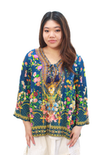 Load image into Gallery viewer, Blouse with Tie Detail | Indigo