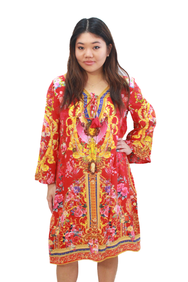 Dress with Tie Detail | Oriental