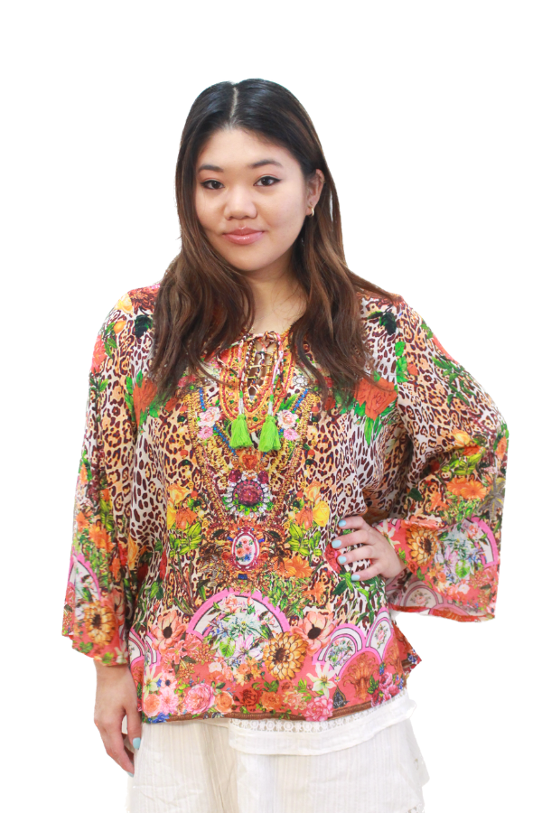 Blouse with Tie Detail | Cheetah