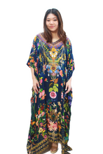 Load image into Gallery viewer, Long Silk Kaftan | Indigo
